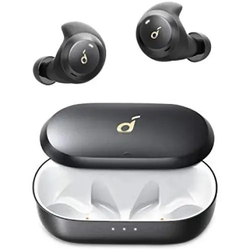 Anker Soundcore Spirit Dot 2 True Wireless Earbuds, Deep Bass, IPX7 Waterproof, Sweatproof, 16H Playtime, Fast Charge, Comfortable AirWings, Bluetooth 5, Mini Sports Earphones, Workout, Gym, Jogging