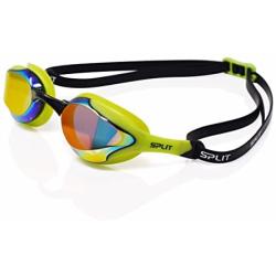 Fluidix Competitive Swimming Goggles | Low Profile, Comfy & Adjustable Fit | Hydrodynamic Wide Angle Lenses for Better Vision | Anti Fog & Mirror Lenses | for Racing, Fitness, Triathlons, Laps & More