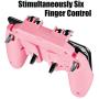 Newseego Mobile Game Controller, [Upgrade] Game Controller Gamepad with L1R1 6 Fingers Trigger for Shooter Sensitive and Aim Trigger Controller for Android & iOS for Knives Out-Pink (Renewed)