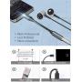 USB C to 3.5MM, USB C Headphone Adapter Aux Audio Dongle, Headphone Adapter for Pixel 4, Nylon Cable DAC Adapter Compatible with Note 10, iPad Pro, HTC U11 and Most USB C Smart Phones