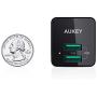 AUKEY USB Wall Charger with Foldable Plug, Ultra Compact USB Charger Dual USB Port 2.4A Output for iPhone 11 Pro Max, iPad Pro, AirPods Pro, Samsung and More