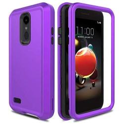 AMENQ Case for LG Aristo 2/LG Aristo 3/LG Tribute Empire/LG Tribute Dynasty/LG Rebel 3 LTE/LG Rebel 4, Heavy Duty Shockproof Silicone Rubber Shell and Anti-Resistant PC Armor Protective Cover(Purple)