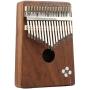 Kalimba 17 Key, Thumb Piano, Solid Finger Piano Acacia Body, Set of 5 -Tuning hammer, Study instruction, Tune and color stickers, Portable piano bag, Packing case pink