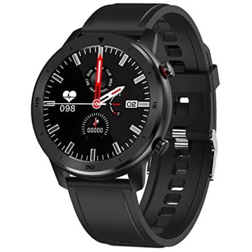Smart Watch, Popglory Smartwatch HR, Touchscreen 1.3" Fitness Watch with Blood Pressure Monitor, IP68 Waterproof Fitness Watch, 15 Days Battery Life Compatible with Android Phones and iPhone