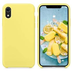 SURPHY Silicone Case for iPhone XR Case, Soft Liquid Silicone Shockproof Phone Case (with Microfiber Lining) Compatible with iPhone XR (2018) 6.1 inches (Yellow)