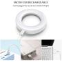 Selfie Ring Light with 40 LEDs, Rechargeable Selfie Fill Ring Light with Retaining Clip On，for Cell Phone, Laptop, Photography,Video Lighting,Makes up