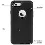 iPhone 6/6S Case Shockproof High Impact Tough Rubber Rugged Hybrid Case Silicone Triple Protective Anti-Shock Shatter-Resistant Phone Case for iPhone 6/6S 4.7"(Black)