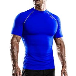 DRSKIN Mens Compression Cool Dry Sports Short Sleeve Shirt Baselayer T-Shirt Athletic Running Rashguard