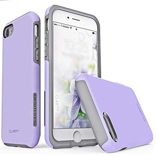 TEAM LUXURY iPhone 7 Case, iPhone 8 Case, iPhone SE 2020 Case, Updated G-III Ultra Defender [Shock Absorbent] Protective Phone Case for Apple iPhone SE (2020)/8/7 4.7 inch- Purple/Gray