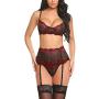 Avidlove Women Lingerie Set with Garter Belts Sexy Bra and Panty Underwire Lingerie Sets