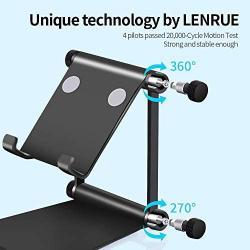 Cell Phone Stand, Adjustable Phone Holder,Aluminum Alloy Fully Foldable Dock Cradle for Desktop,Compatible with All Android Smartphone,Mobile Phone 11 Pro XS Max Xr,Switch Tablets 7-10" (Black)