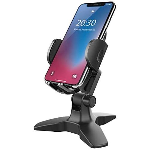 Universal Phone Stand, Phone Stand for Desk, Desk Phone Holder, Heavy Duty Desk Phone Holder with 360 Degree Adjustale Cradle,Multi-Purpose Desk Stand for iPhone, All Smartphones