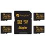 4-Pack TF Card 16GB Micro SD SDHC Memory Plus Adapter (Class 10 U1 UHS-I V10 A1 MicroSDHC) Amplim 4X 16 GB Ultra High Speed 100MB/s 667X Flash for Cell Phone Tablet GoPro Camera Fire Nintendo 3DS DJI