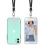 SS Phone Lanyard, Cell Phone Lanyard with Adjustable Detachable Neckstrap and Phone tether, Phone Strap Compatible with All Smartphones-Black
