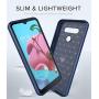 Aliruke Case for LG K51 Case with Tempered Glass Screen Protector[2 Pack], Slim Shockproof TPU Bumper Cover Flexible Lightweight Protective Phone Case for LG K51/LG Reflect/LG Q51, Blue