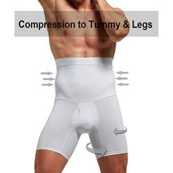 QUAFORT Men Tummy Control Shorts High Waist Slimming Shapewear Body Shaper Leg Underwear Briefs