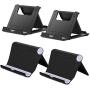 COOLOO Adjustable Cell Phone Stand for Desk, 4 Pack Smartphone Tablet Stand, Universal Foldable Multi-Angle Pocket Desktop Mobile Phone Holder (Multi-Colored)