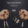 Headphone Splitter for Computer iNassen 3.5mm Female to 2 Dual 3.5mm Male Headphone Mic Audio Y Splitter Cable Smartphone Headset to PC Adapter Headphone Connector for Gaming Headset to PC(Grey)
