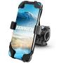 Bike Phone Mount - Universal Adjustable Cell Phone Holder for Bicycle Motorcycle Compatible with Phone Max Xr Xs X Pro 11 8 7 Plus Samsung 360°Rotation Silicone Bicycle Phone Holder