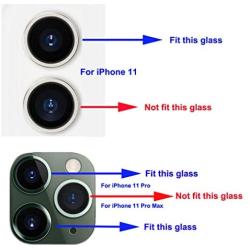 YUYOND OEM Original Rear Camera Glass Lens Replacement for iPhone 11 and iPhone 11 Pro and iPhone 11 Pro Max with Adhesive Pre-Installed (2pcs Fit The Wide Black Border) + Tools Kit