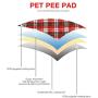 KOOLTAIL Washable Pee Pads for Dogs - Round Plaid Puppy Potty Pad for Dog Playpen, Reusable Whelping Training Pads Red