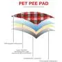 KOOLTAIL Washable Pee Pads for Dogs - Round Plaid Puppy Potty Pad for Dog Playpen, Reusable Whelping Training Pads Red KOOLTAIL Washable Pee Pads for Dogs - Round Plaid Puppy Potty Pad for Dog Playpen, Reusable Whelping Training Pads Red