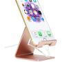 Honsky Solid Portable Universal Aluminum Desktop Desk Stand Hands Free Mobile Smart Cell Phone Holder Tablet Display Stand, Rose Gold