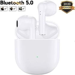 True Wireless Earbuds Bluetooth 5.0 Earbud Headphones, 3D Noise Canceling Headphones in-Ear Headphones IPX5 Waterproof Headphones with Fast Charging Case for iPhone/Apple Airpods/Android