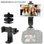 ORIbox Phone Tripod Stand Adapter Cell Phone Holder Mount Adapter, Fits iPhone, Samsung, and All Phones, Rotates Vertical and Horizontal, Adjustable Clamp