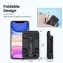 Anozer Foldable Cell Phone Stand, [2020 Updated] Angle & Height Adjustable Desk Phone Holder with Stable Anti-Slip Design Compatible with Smartphones/iPad Mini/Nintendo Switch/Kindle (Black)