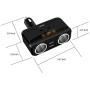 Car Charger Adapter, 2 Socket Cigarette Lighter Splitter,Dual USB Port with 12V,24V Voltage Display Compatible for iPhone,ipad,Tablet,Galaxy,HTC,LG