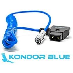 KONDOR BLUE 20" Coiled D-Tap to BMPCC 6K/4K Weipu Power Cable for Blackmagic Pocket Cinema Camera 4K Gold Mount V Mount Battery P TAP