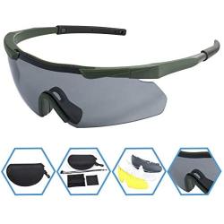 XAegis Tactical Eyewear 3 Interchangeable Lenses Outdoor Unisex Shooting Glasses