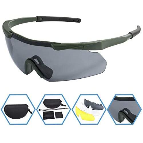 XAegis Tactical Eyewear 3 Interchangeable Lenses Outdoor Unisex Shooting Glasses