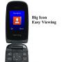Ushining Unlocked Flip Phone 3G Tmobile Flip Phone Big Icon Easy to Use Flip Cell Phones Unlocked for Kids or Backup Phone (Black)