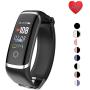 Smart Watch with Blood Pressure Monitor,Fitness Tracker Watch with Blood Oxygen Heart Rate Monitor, Smart Pedometer Sleep Monitor Step Counter Watch for Women Kids Men (K-Silver Black)