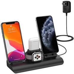 SimpJoy Wireless Charger,Wireless Charger Stand 4 in 1 Charging Stand Dock Compatible with Apple Watch, AirPods and Fast Wireless Charging Stand for iPhone 11/11 Pro/X/XS/XR/Xs Max/8/8 P…