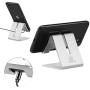 Desktop Cell Phone Stand Holder, ToBeoneer Aluminum Solid Portable Universal Desk Stand for All Mobile Smart Phone Tablet Display Huawei iPhone X 8 7 6 Plus 5 Ipad 2 3 4 Ipad Mini Samsung (Silver)