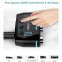 Cigarette Lighter Adapter 3 Socket Cigarette Lighter Splitter with LED Voltage Display Dual USB Car Charger On/Off Switches 12V Car Splitter Adapter for iPhone iPad Samsung GPS Dashcam Replaceable fus
