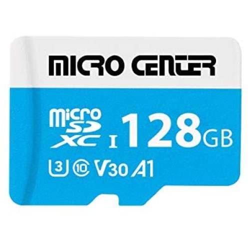 Micro Center Premium 128GB microSDXC Card UHS-I Flash Memory Card C10 U3 V30 4K UHD Video A1 Micro SD Card with Adapter (128GB)