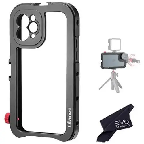 Ulanzi CNC Vlog Cage for iPhone 11 Pro | Protective Film Makers Case with 17mm Lens Adapter, 1/4-20 Thread Mounts and Cold Shoe Mounts for Microphones & Video Lights (iPhone 11 PRO Cage) Ulanzi CNC Vlog Cage for iPhone 11 Pro | Protective Film Makers Case with 17mm Lens Adapter, 1/4-20 Thread Mounts and Cold Shoe Mounts for Microphones & Video Lights (iPhone 11 PRO Cage)
