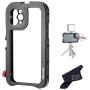 Ulanzi CNC Vlog Cage for iPhone 11 Pro | Protective Film Makers Case with 17mm Lens Adapter, 1/4-20 Thread Mounts and Cold Shoe Mounts for Microphones & Video Lights (iPhone 11 PRO Cage)