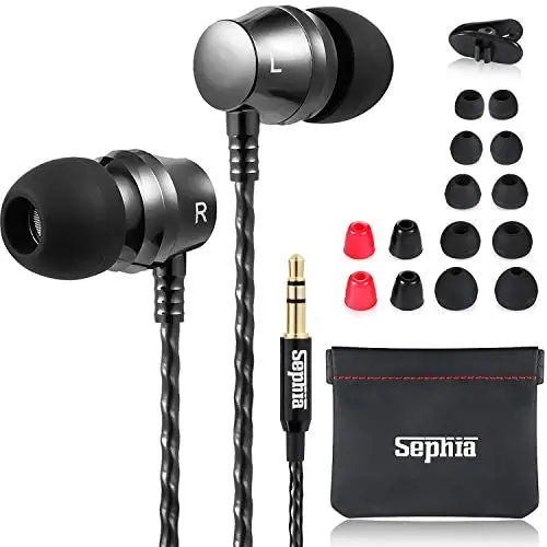 Sephia SP9090 Earphones, Noise Isolating Earbuds, Bass Driven Sound, Portable in-Ear Headphones Compatible with iPhone, iPad, MP3 Players, Samsung Smartphones and Tablets Sephia SP9090 Earphones, Noise Isolating Earbuds, Bass Driven Sound, Portable in-Ear Headphones Compatible with iPhone, iPad, MP3 Players, Samsung Smartphones and Tablets