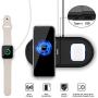 NOIHK Wireless Charger Pad Compatible with Samsung Galaxy Watch 42mm 46mm,2 in 1 Fast Charging Dock Station with USB Port for iPhone 11/11 Pro Max X XS XR 8 Plus,Qi Enabled Phones,Airpods,Galaxy Buds