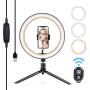 Ring Light with Tripod Stand, SONATA 10" LED Selfie Makeup Light with iPhone Tripod and Phone Holder for Tiktok Makeup YouTube Video Photography Live Stream, Dimmable for iPhone Android