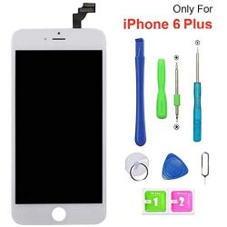 iPhone 6 Plus Screen Replacement Digitizer Frame Assembly Full Set LCD Touch Screen 5.5 inch White Display for iPhone 6 Plus