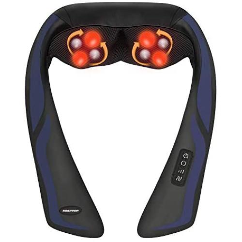 Shiatsu Neck and Shoulder Massager with Heat - Electric Back Massage Pillow with 3D Deep Tissue Kneading for Neck, Shoulder, Back, Legs, and Foot Muscle Pain Relief - Use at Home, Office, or Car