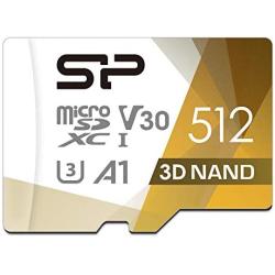 Silicon Power 512GB Superior Pro microSDXC UHS-I (U3), V30 4K A1, High Speed MicroSD Card with Adapter