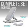RAIGEN Wireless Charging Stand + Fast Charge AC Adapter Modern Fabric Canvas Design 7.5W for iPhone Xs MAX XR X 8 Plus, 10W for Samsung Galaxy S10 S9 S8 S7 Note 9/8 (Charcoal)
