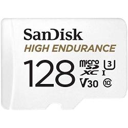 SanDisk 128GB High Endurance Video MicroSDXC Card with Adapter for Dash Cam and Home Monitoring systems - C10, U3, V30, 4K UHD, Micro SD Card - SDSQQNR-128G-GN6IA